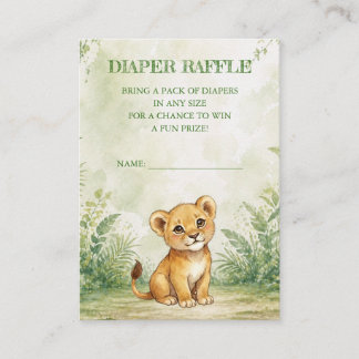 Wild One Baby Shower Luier Raffle Informatiekaartje
