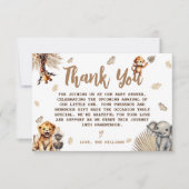 Wild One Baby shower Oerwoud Safari Bedankkaart (Voorkant)