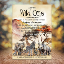 Wild One Baby shower Safari Dieren