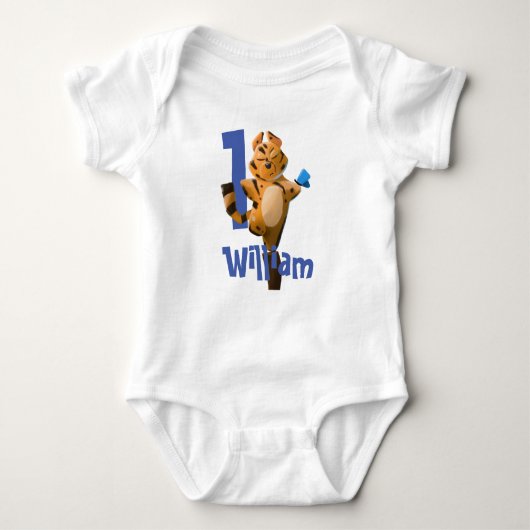 Wild One Baby Tiger 1st Birthday Bodysuit (Voorkant)