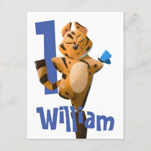 Wild One Baby Tiger 1st Birthday Briefkaart – Rust