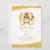 Wild One Baby Tiger Child Cute First Birthday Kaart (Voorkant)