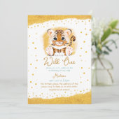 Wild One Baby Tiger Child Cute First Birthday Kaart (Staand voorkant)