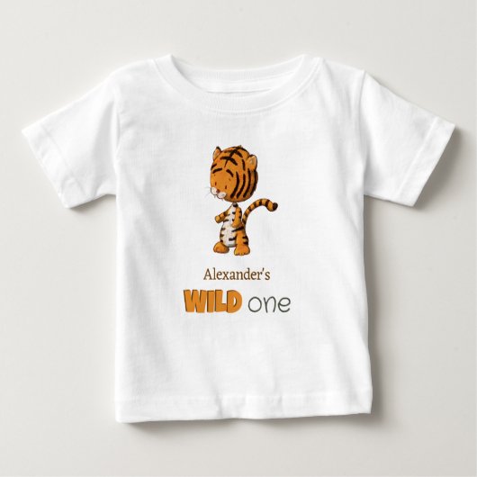Wild One Baby Tiger Safari Eerste Verjaardag (Voorkant)