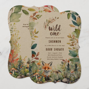 Wild One Baby Woodland Animals Rustiek Kaart