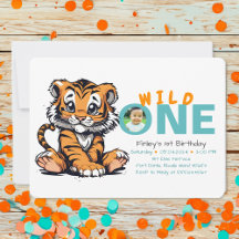 Wild ONE Baby's 1e Verjaardag Schattige Tijger Afb