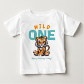Wild ONE Baby's 1e Verjaardag Schattige Tijger en (Voorkant)