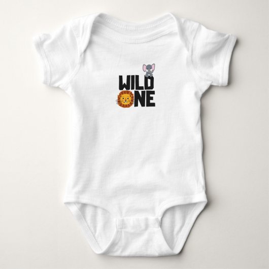 Wild One Baby's Eerste Verjaardag Baby Shirt (Voorkant)