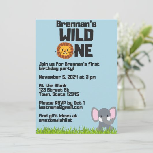 WILD ONE Baby's eerste verjaardag uitnodiging (Staand voorkant)