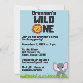 WILD ONE Baby's eerste verjaardag uitnodiging