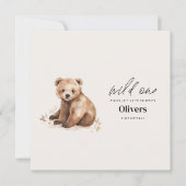 Wild One Bear Cub Baby Welcome 1st Birthday Kaart (Voorkant)