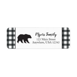 Wild One Bear Geruite retouradreslabel Etiket