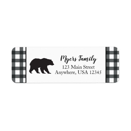 Wild One Bear Geruite retouradreslabel Etiket (Voorkant)