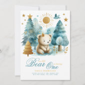 Wild One Beer 1st Birthday (of EDIT AGE) Blauwgroe Kaart (Voorkant)