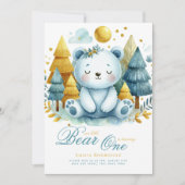 Wild One Beer 1st Birthday (of EDIT AGE) Blauwgroe Kaart (Voorkant)