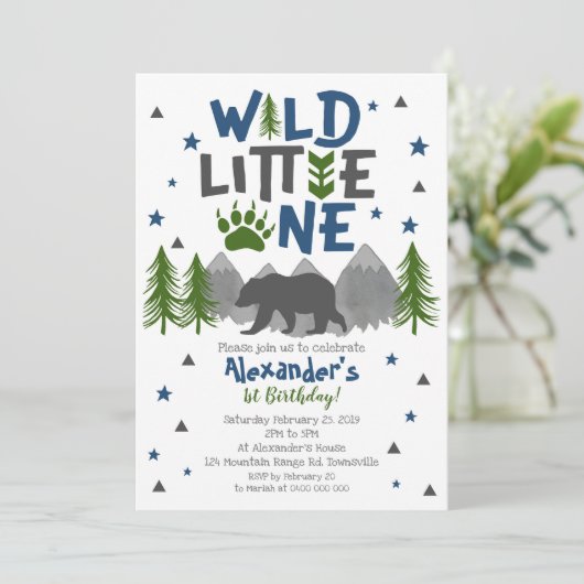 Wild One Beer 1st Birthday Uitnodiging (Staand voorkant)