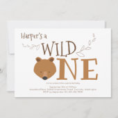 Wild One Beer Animal eerste verjaardagsuitnodiging Kaart (Voorkant)