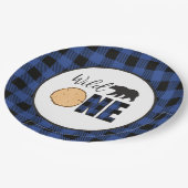 Wild One Beer blauw Buffalo Plaid Eerste Verjaarda Papieren Bordje (Gekanteld)