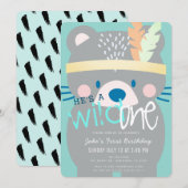 Wild One Beer Boy Blauwgroen 1e verjaardag Kaart (Voorkant / Achterkant)