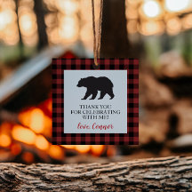 Wild One Beer Buffalo Plaid Verjaardag Favor Tags