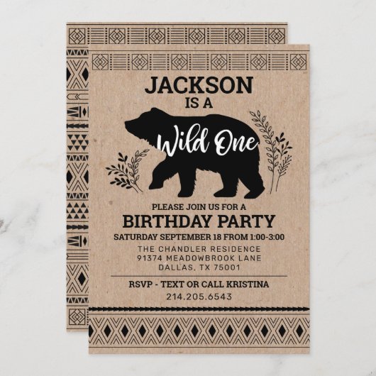 Wild One Beer eerste verjaardag Kaart (Voorkant / Achterkant)