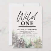Wild One Beer Forest Mountain Boy 1e verjaardag Kaart (Voorkant)