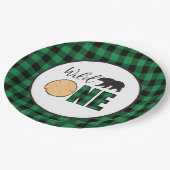 Wild One Beer groene Buffalo Plaid Eerste Verjaard Papieren Bordje (Gekanteld)