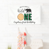 Wild One Beer groene Buffalo Plaid Eerste Verjaard Spandoek (Insitu)