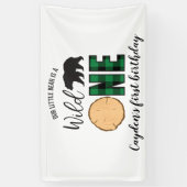 Wild One Beer groene Buffalo Plaid Eerste Verjaard Spandoek (Verticaal)