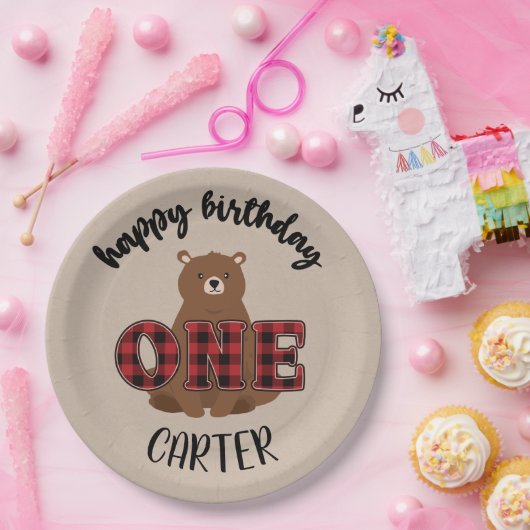 Wild ONE Beer Happy First Birthday Party Papieren Bordje (Feest)