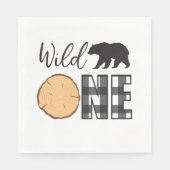 Wild One Beer zwart Buffalo Plaid Eerste Verjaarda Servet (Voorkant)