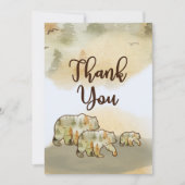 Wild One Beren Woodland Baby shower Hartelijk dank Bedankkaart (Voorkant)