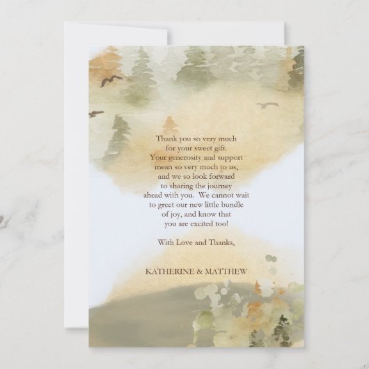 Wild One Beren Woodland Baby shower Hartelijk dank Bedankkaart (Achterkant)