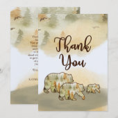 Wild One Beren Woodland Baby shower Hartelijk dank Bedankkaart (Voorkant / Achterkant)