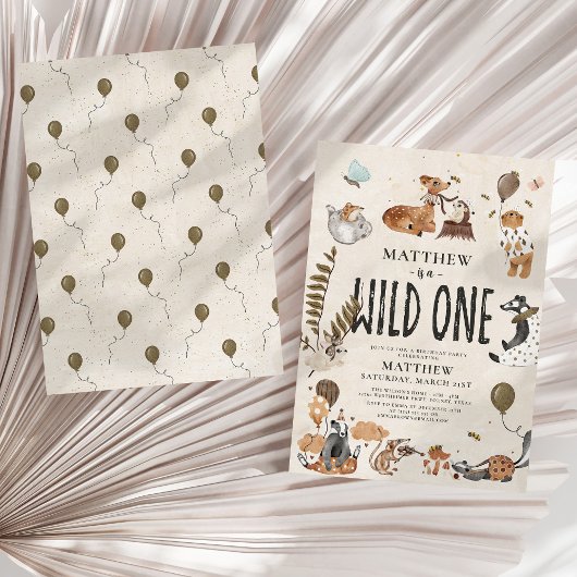 Wild One betoverende Woodland Boy 1e verjaardag Kaart