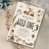 Wild One betoverende Woodland Boy 1e verjaardag Kaart