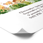 Wild One Birth Stats Oerwoud Safari Dieren Poster (Hoek)