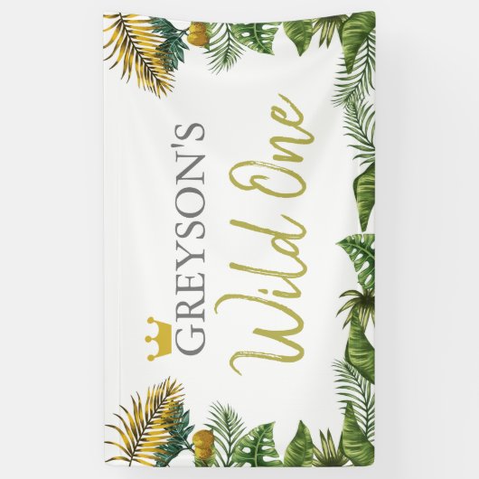 Wild One Birthday Banner - First Birthday Decor (Verticaal)