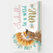 Wild One Birthday Banner Tribal 1e verjaardag (Verticaal)