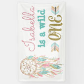 Wild One Birthday Banner Tribal 1e verjaardag (Verticaal)