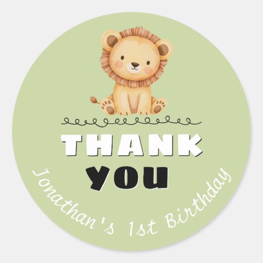 Wild One Birthday Bedankt Sticker (Voorkant)