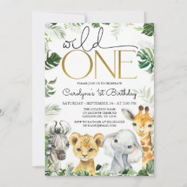 Wild One Birthday Boy Invitation Kaart