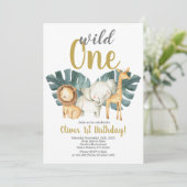 Wild One Birthday Boy Invitation Kaart (Staand voorkant)