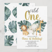 Wild One Birthday Boy Invitation Kaart (Voorkant / Achterkant)