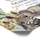 Wild One Birthday Boy Safari Animals Welkom Poster (Hoek)