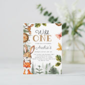 Wild One Birthday Boy Uitnodiging, Wild One Uitnod Briefkaart (Staand voorkant)