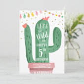 Wild One Birthday Cactus Fiesta Let's Go Wild Kaart (Staand voorkant)