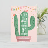Wild One Birthday Cactus Fiesta Let's Go Wild Kaart (Staand voorkant)