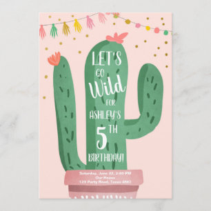 Wild One Birthday Cactus Fiesta Let's Go Wild Kaart