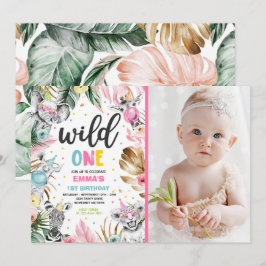 Wild One Birthday Gold Safari Oerwoud Animals Part Kaart
